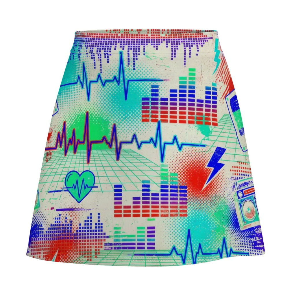 Red & Black Splatter Mini Skirt