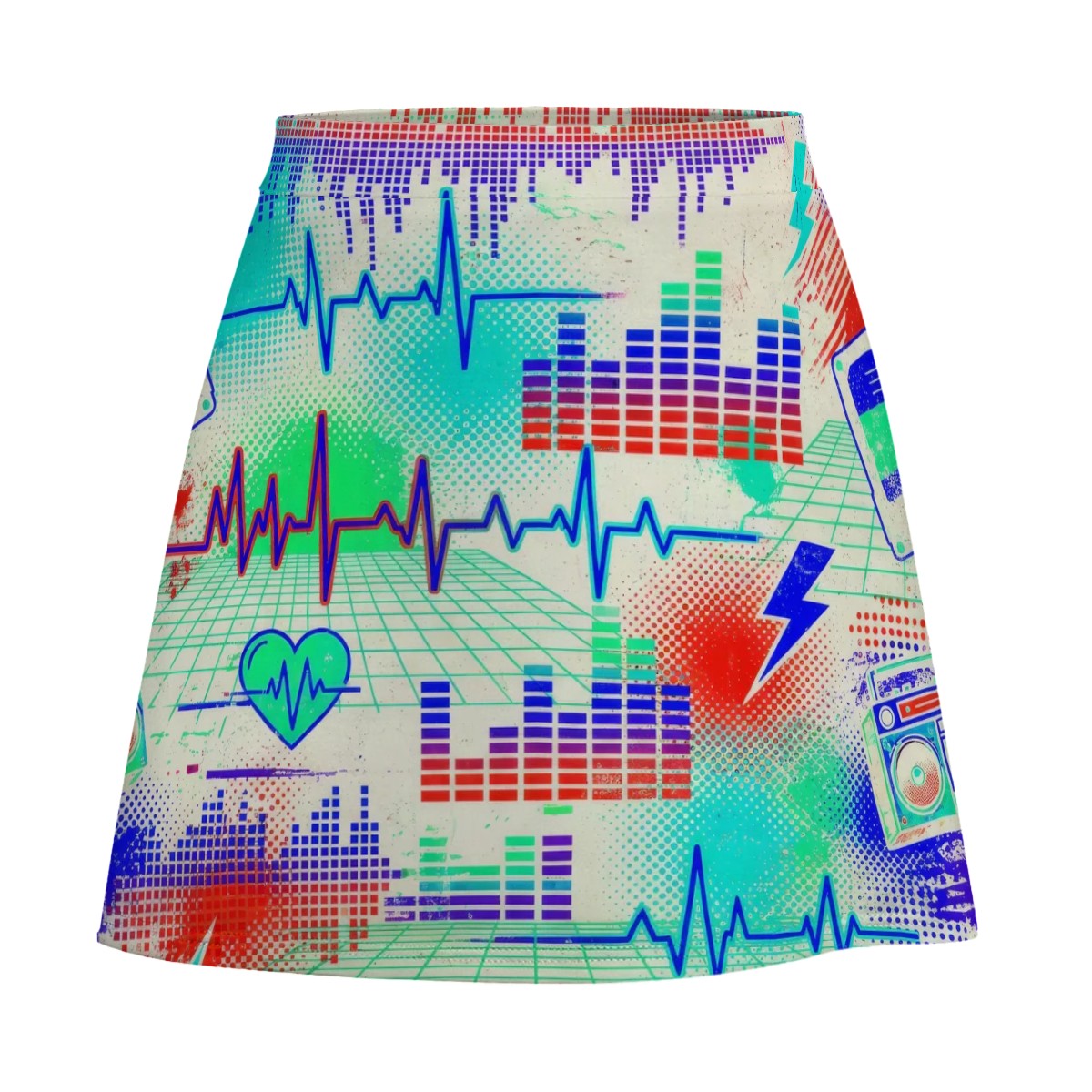 Red & Black Splatter Mini Skirt