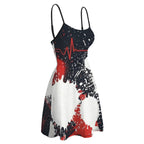 Red & Black Splatter A-Line Slip Dress