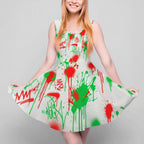 Heartbeat & Splatter Wide Skater Dress