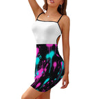 Heartbeat Print Flat Collar Bodycon Dress