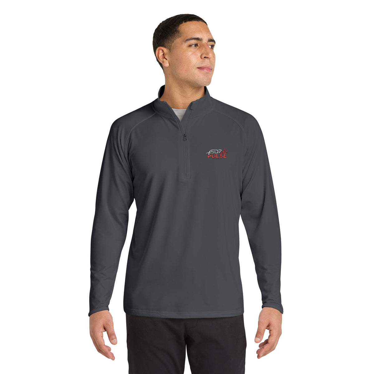 Quarter-Zip Pullover — Embroidered Pulse Logo