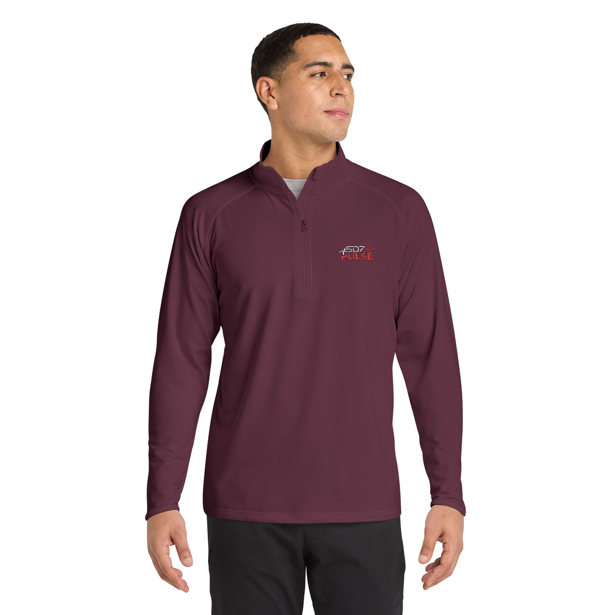 Quarter-Zip Pullover — Embroidered Pulse Logo