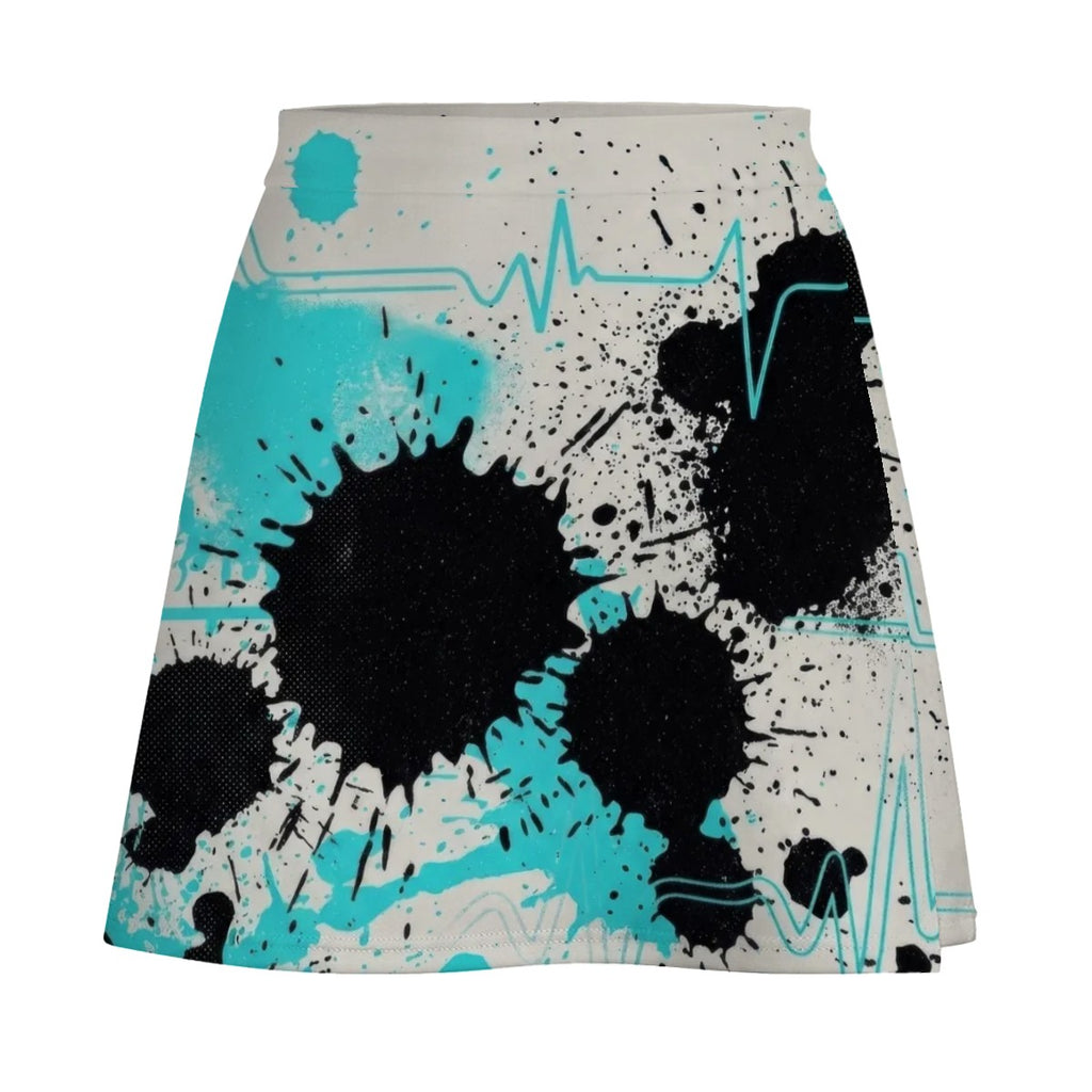 Red & Black Splatter Mini Skirt