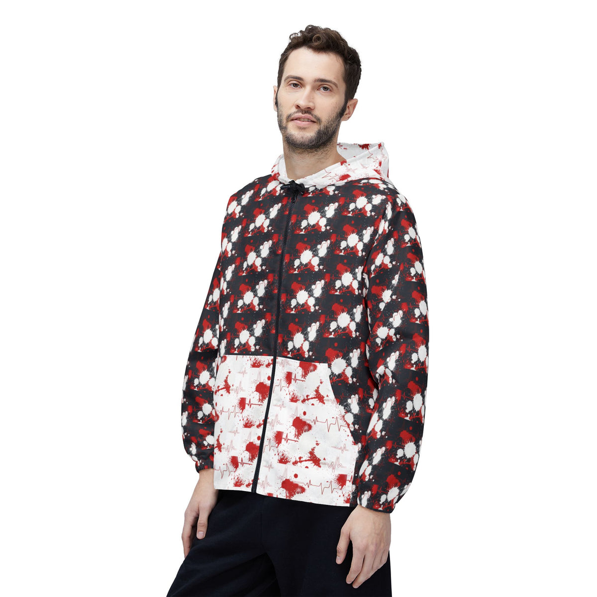 Blood Splatter Pattern Windbreaker Jacket