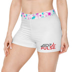 Women's Athletic Shorts — Pink & Teal Paint Splash Waistband
