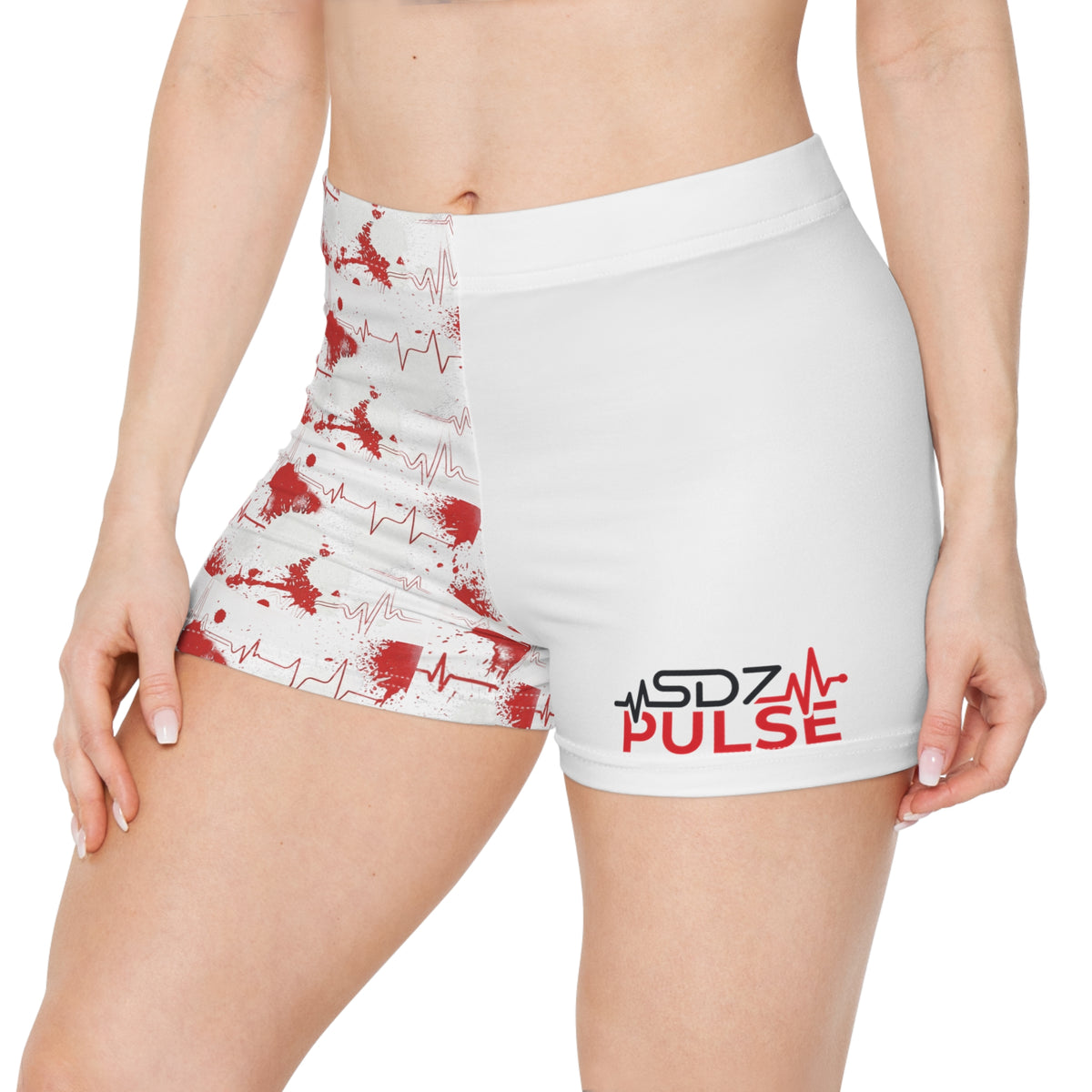 Women's Print Shorts - Red Heartbeat