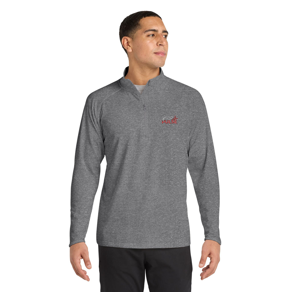 Quarter-Zip Pullover — Embroidered Pulse Logo
