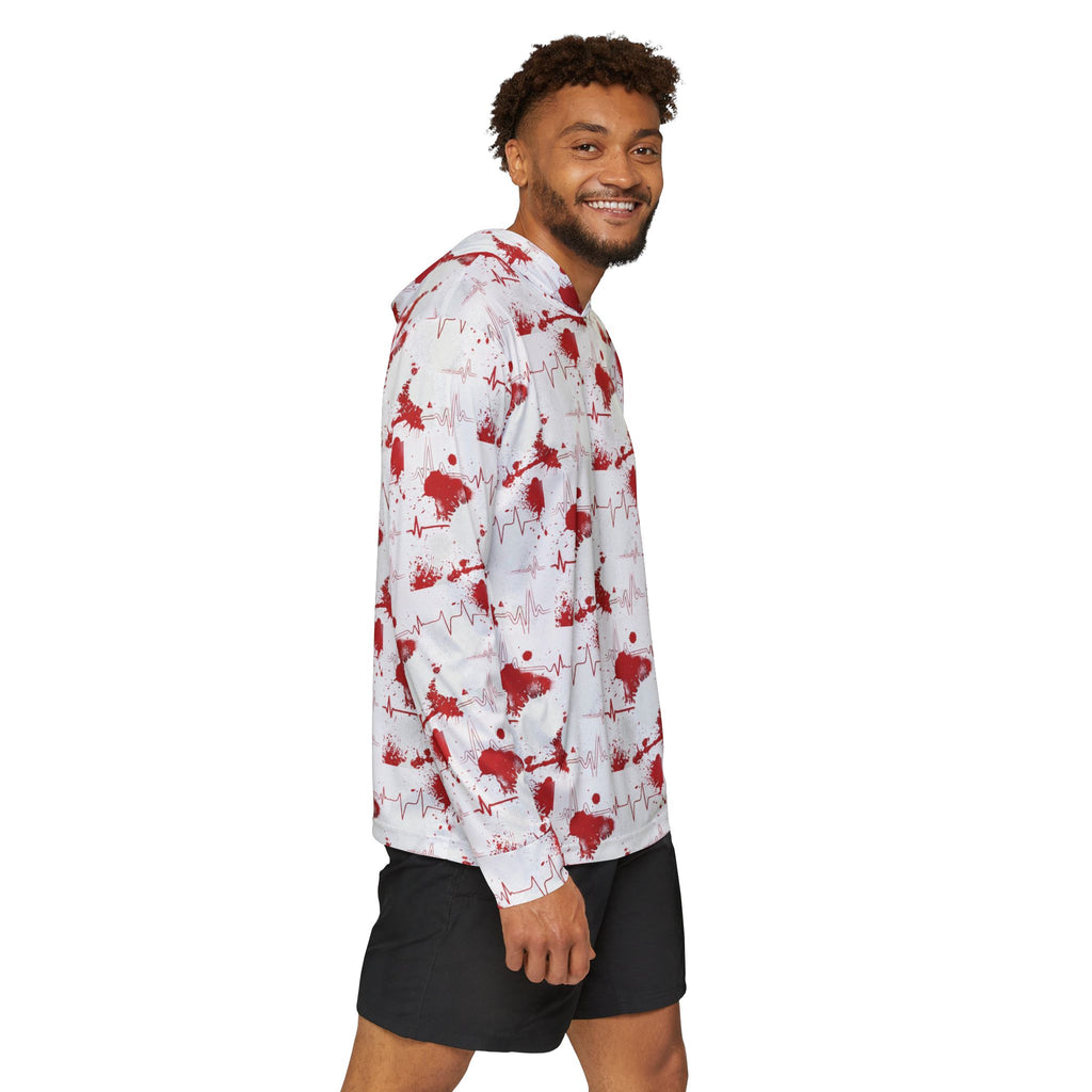 Sports Warmup Hoodie — Pulse Splatter Heartbeat