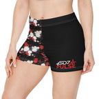 Women's Athletic Shorts — Red & Black Splatter