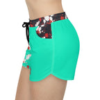 Teal Print Athletic Shorts