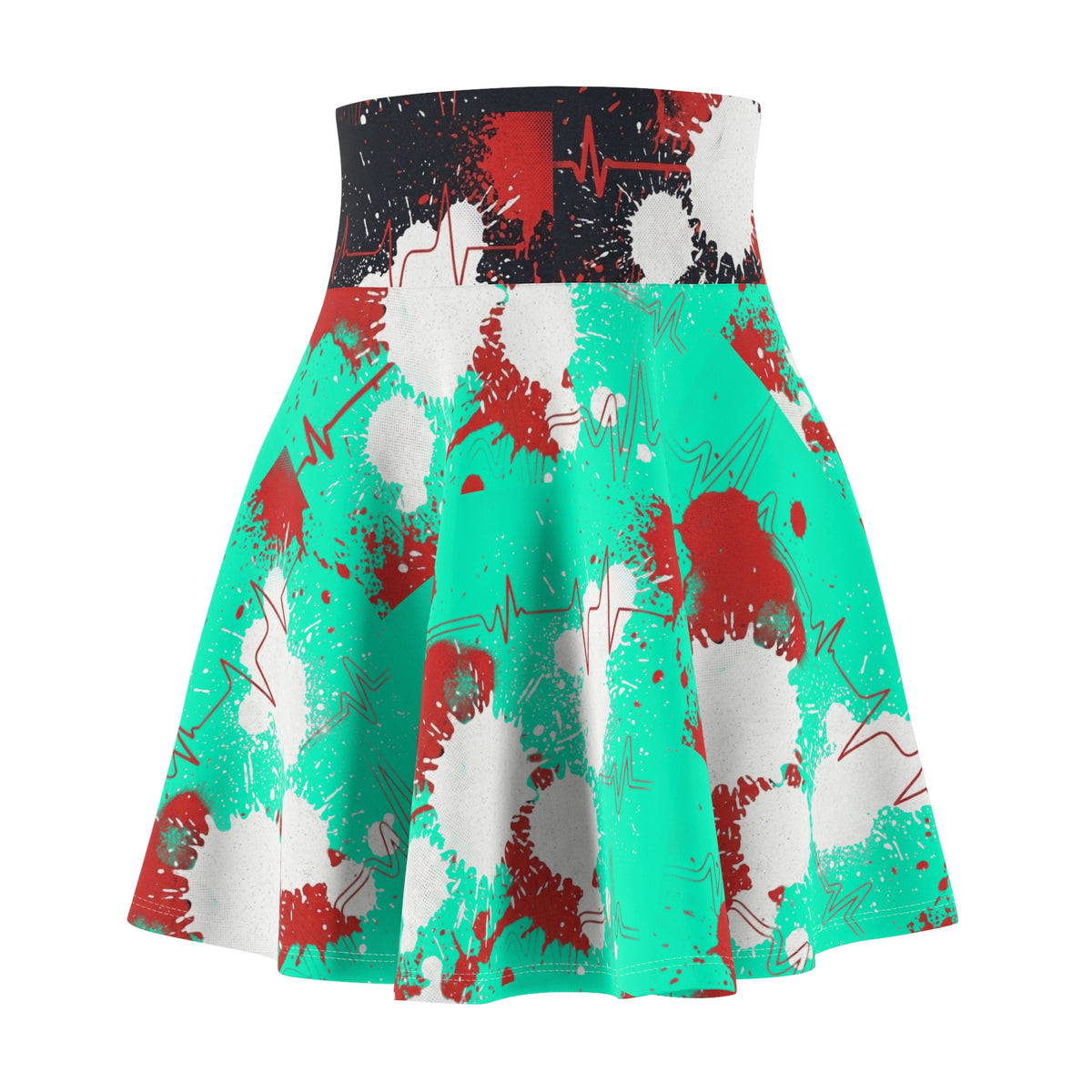 Multi-Color Teal Skater Skirt