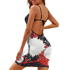 Heartbeat Grid Bodycon Slip Dress