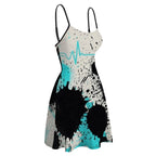 Red & Black Splatter A-Line Slip Dress