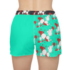 Teal Print Athletic Shorts