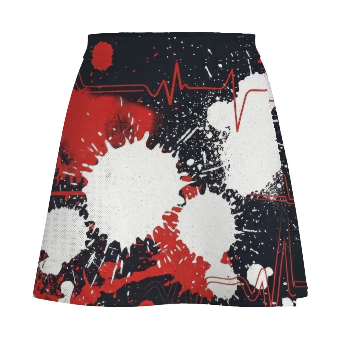 Red & Black Splatter Mini Skirt