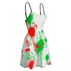 Red & Black Splatter A-Line Slip Dress
