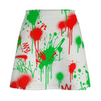 Red & Black Splatter Mini Skirt