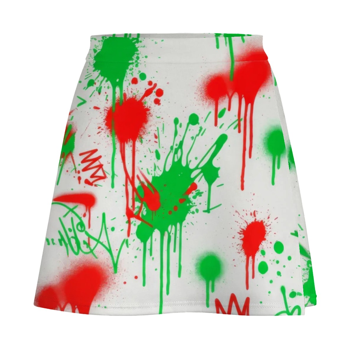 Red & Black Splatter Mini Skirt