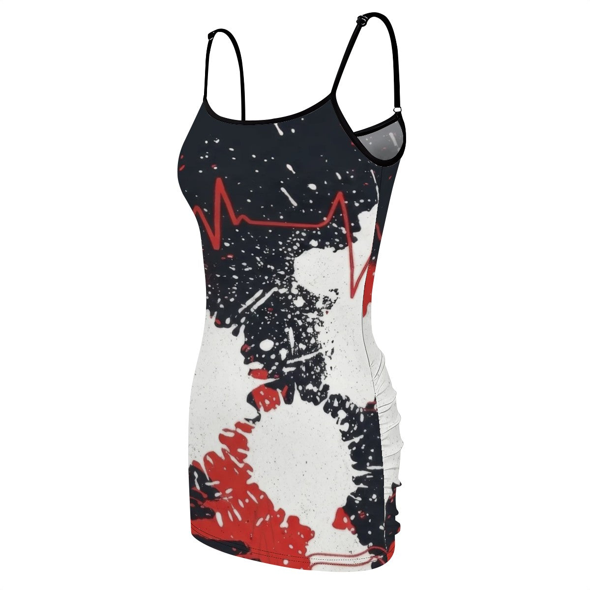 Red Heartbeat Line Bodycon Dress