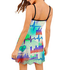 Red & Black Splatter A-Line Slip Dress