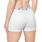 Women's Athletic Shorts — Pink & Teal Paint Splash Waistband