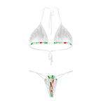 Red & Black Splatter Bikini with Clear Straps
