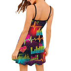 Red & Black Splatter A-Line Slip Dress