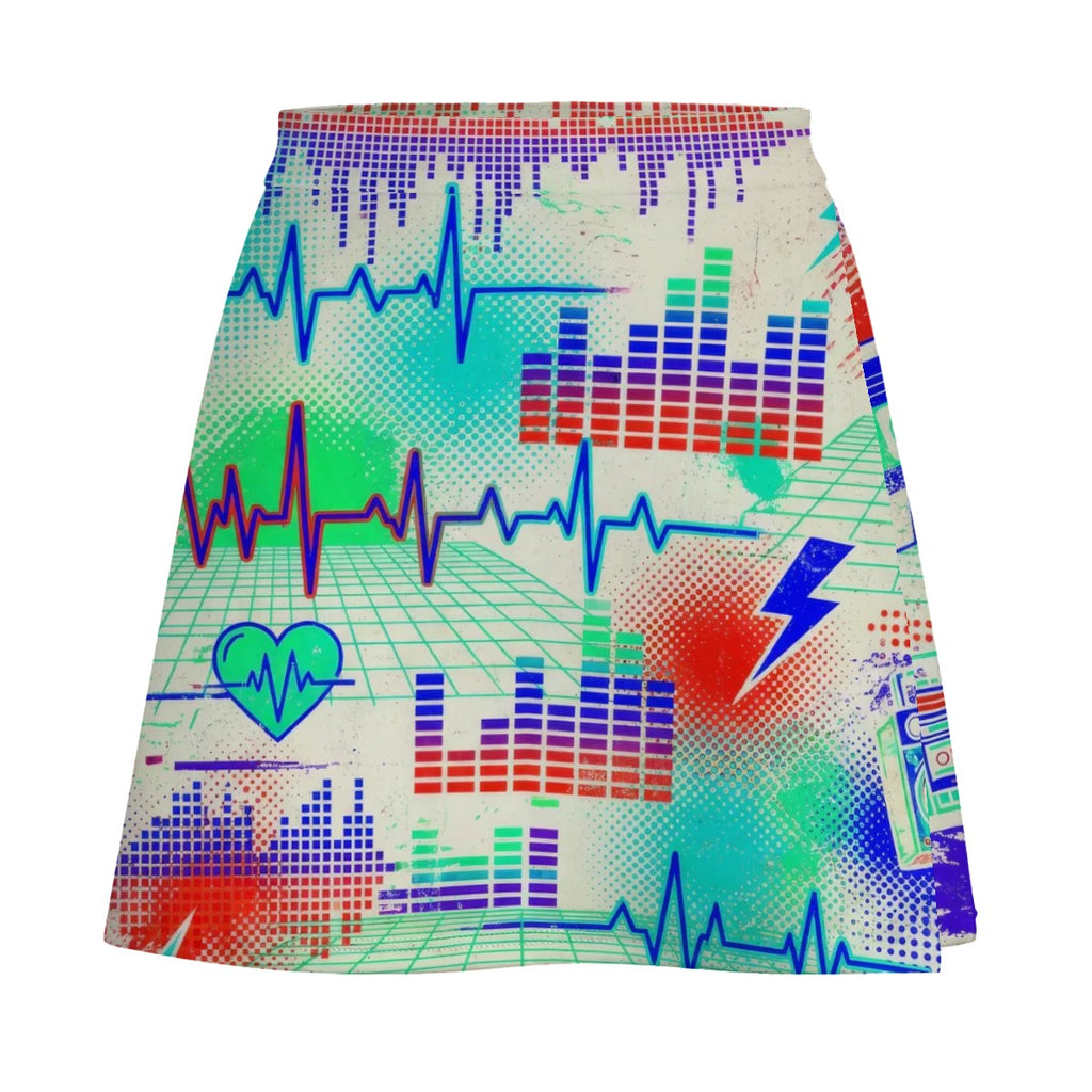 Red & Black Splatter Mini Skirt