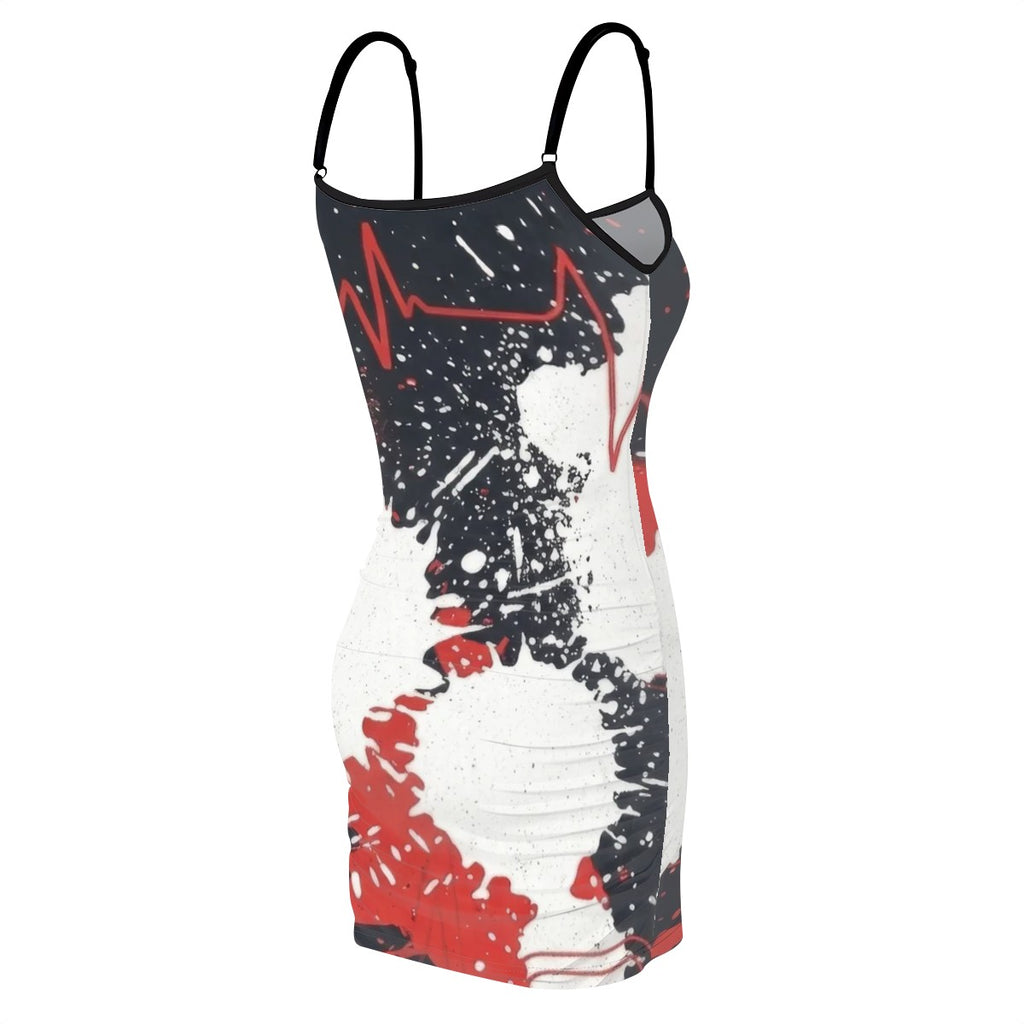 Red Heartbeat Line Bodycon Dress