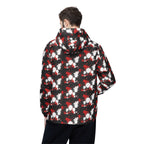Abstract Red & White Splatter Windbreaker Jacket