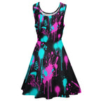 Heartbeat & Splatter Wide Skater Dress