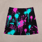 Red & Black Splatter Mini Skirt