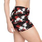 Women's Athletic Shorts — Red & Black Splatter
