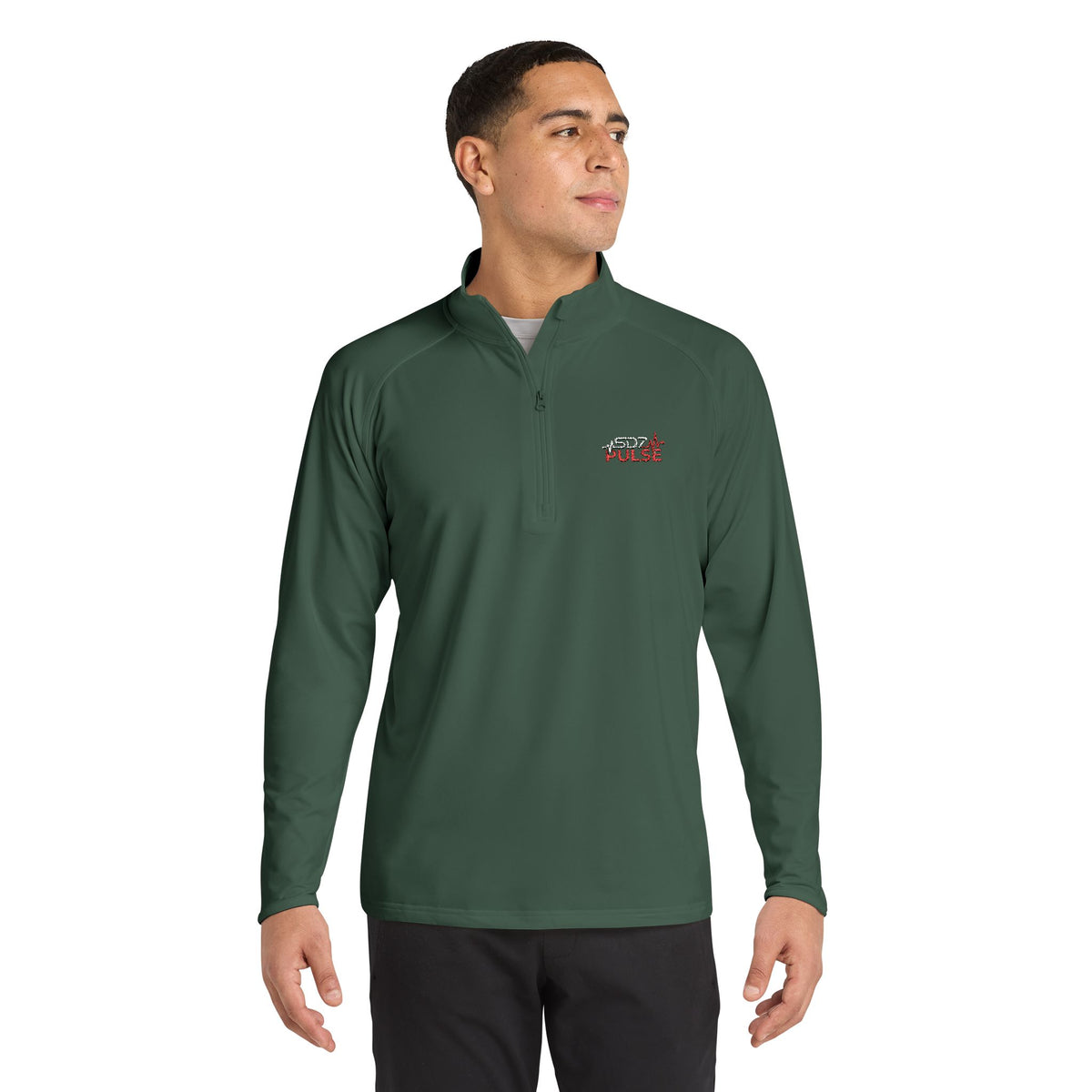 Quarter-Zip Pullover — Embroidered Pulse Logo