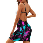 Heartbeat Print Flat Collar Bodycon Dress