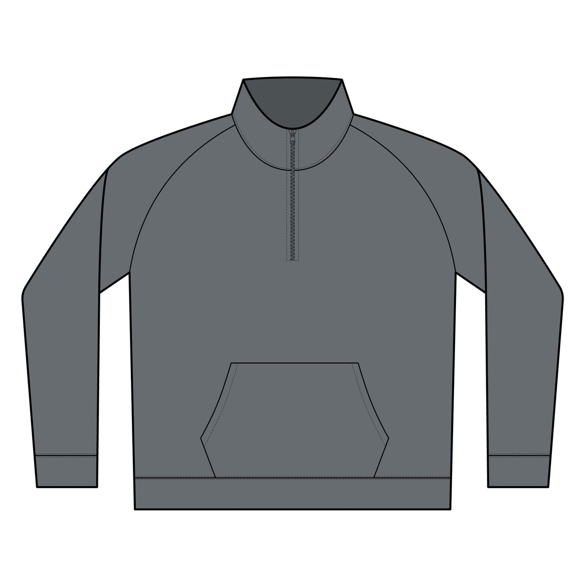 Embroidered Fish Logo Lightweight Fleece 1/4 Zip Pullover