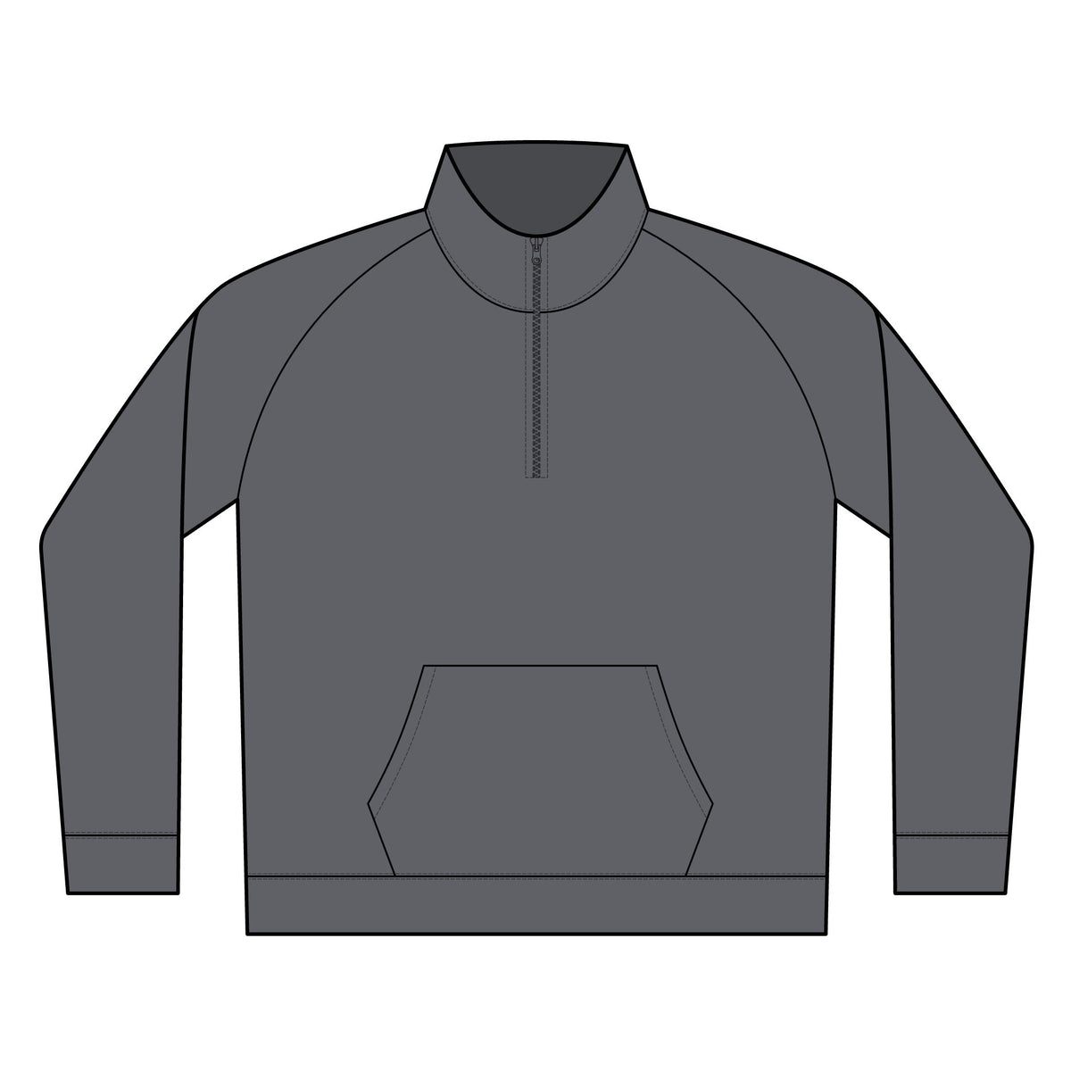 Embroidered Fish Logo Lightweight Fleece 1/4 Zip Pullover