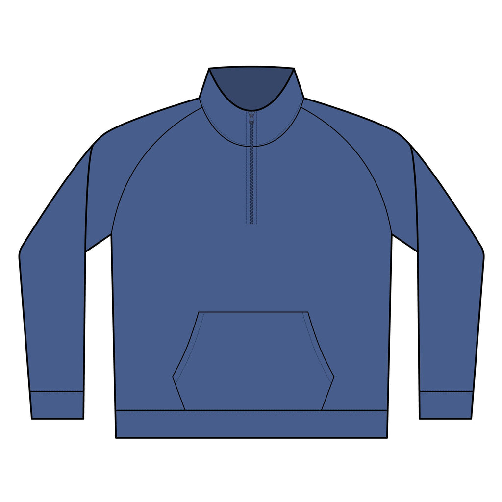 Embroidered Fish Logo Lightweight Fleece 1/4 Zip Pullover