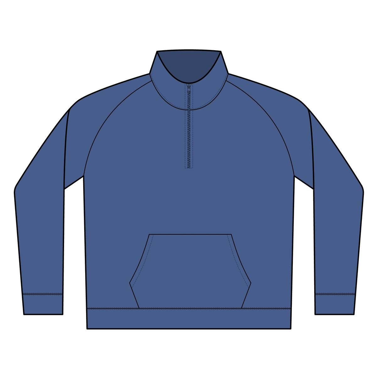 Embroidered Fish Logo Lightweight Fleece 1/4 Zip Pullover
