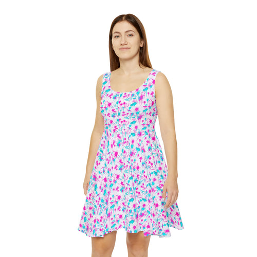 Floral Watercolor Skater Dress