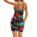 Red Heartbeat Line Bodycon Dress