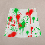 Red & Black Splatter Mini Skirt