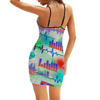 Red Heartbeat Line Bodycon Dress