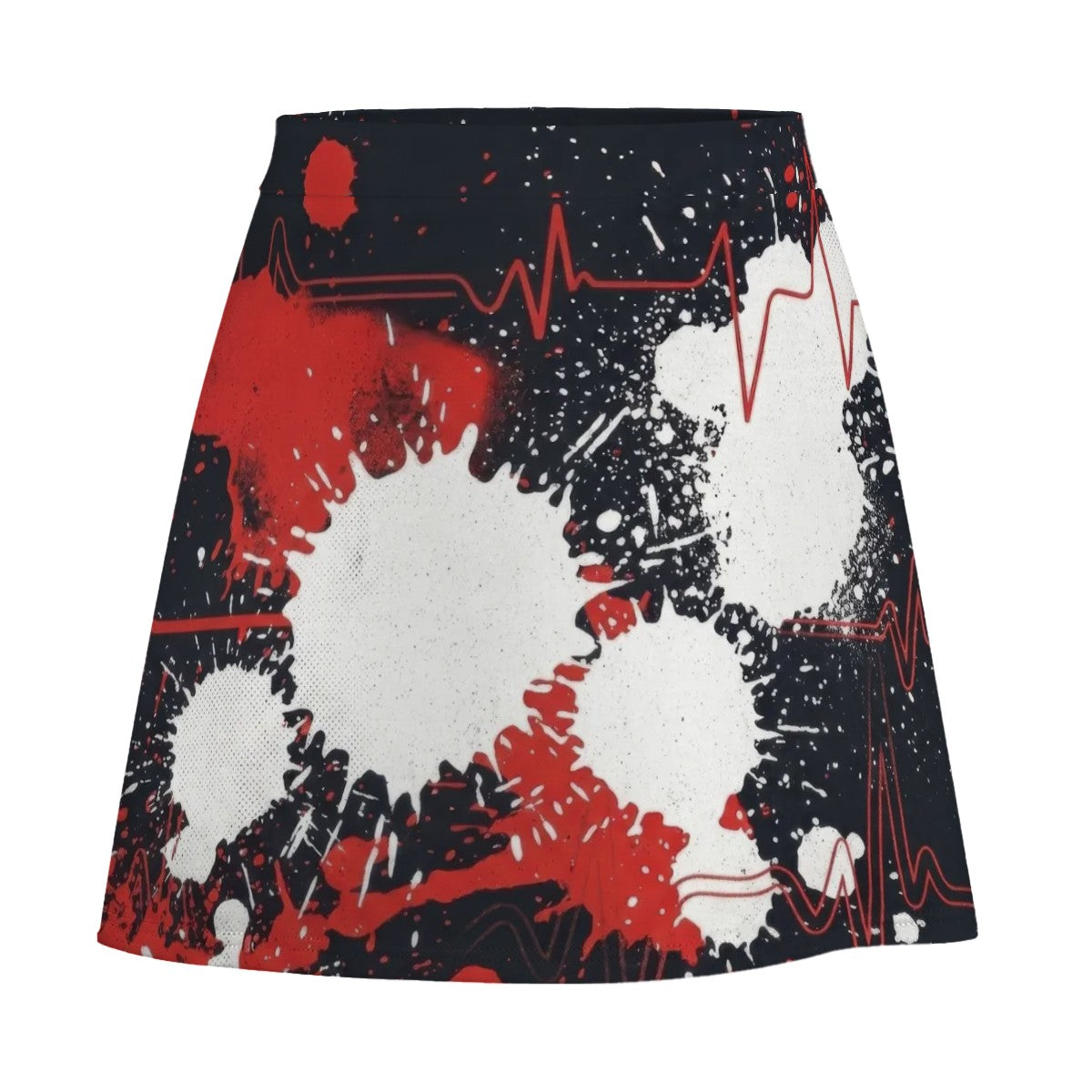Red & Black Splatter Mini Skirt