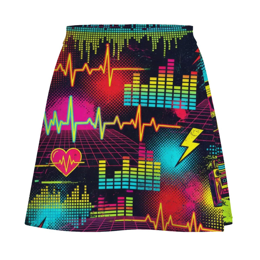 Red & Black Splatter Mini Skirt