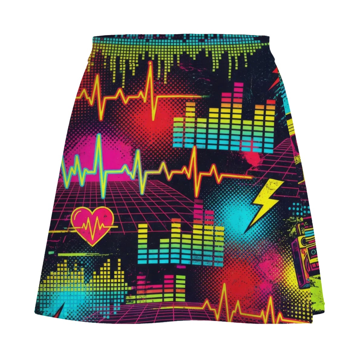 Red & Black Splatter Mini Skirt