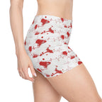 Women's Print Shorts - Red Heartbeat