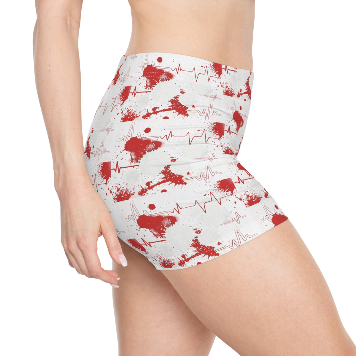 Women's Print Shorts - Red Heartbeat