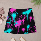 Red & Black Splatter Mini Skirt